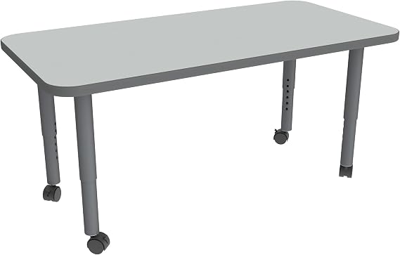 Sprogs Accent Series Preschool Rectangle Adjustable-Height Mobile Collaborative Activity Table