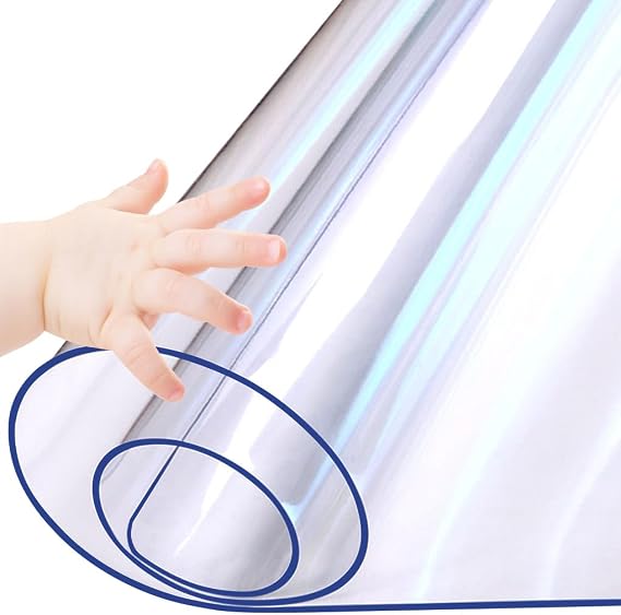 New Version 12 x 24 Inch Multisize 1.5mm Thick Clear PVC Table Cover Protector Rectangular Plastic Table Cover Desk Pad Mat for Office Home Computer Desk Sofa Table Media Stand