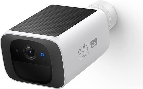 eufy Security Outdoor Surveillance Camera S220 SoloCam 2K Resolution Outdoor Solar Surveillance Camera Nonstop Power with Solar 2.4 GHz WiFi No Subscription No Monthly Costs Fee-Free Use
