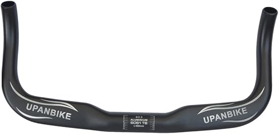 UPANBIKE Bullhorn Riser Bar Rest TT Bar for Fixed Gear Bike Bicycle Handlebar 31.8mm x 40cm