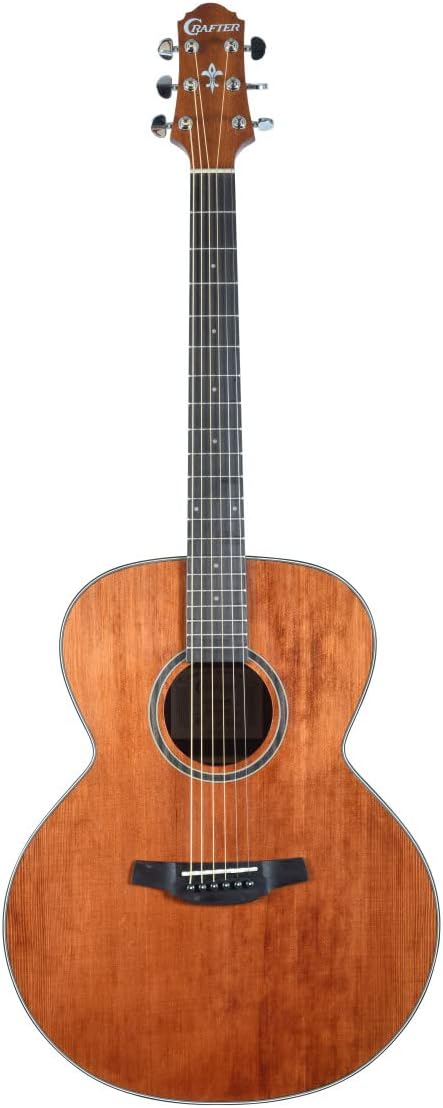 Crafter Guitars HJ100-BR Silver Series 100 Jumbo Acoustic Guitar with Engelmann Spruce Top, Brown