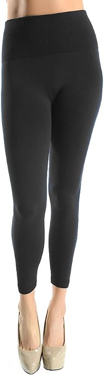 Womens Tummy Tuck High Waisted Fleece Leggings-One Size Fits Almost All (Charcoal)