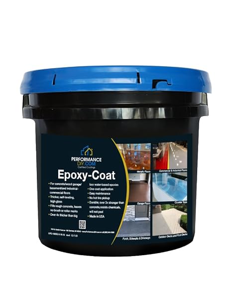 PerformanceDIY Good Half Kit Epoxy Floor Coating- Gray Base with Blue Gray Blend 1/4" Flakes-Light Flake Coverage,Covers 250 sq. ft.-for Garage,Basement, Patio,Commercial Floors,Concrete-Non-Toxic