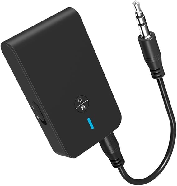 Bluetooth 5.3 Transmitter Receiver for TV and Wireless Headphones, 2-in-1 Bluetooth Adapter, Wireless Transmitter for TV, PC, MP3, Gym, Airplane Use with Any 3.5 mm Audio Jack...