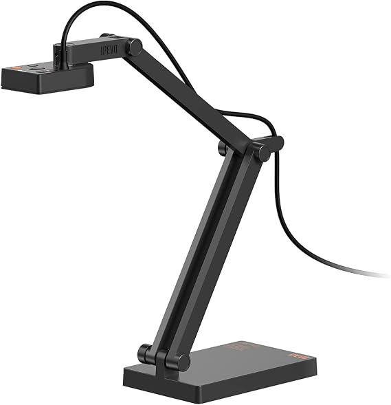 IPEVO V4K PRO Ultra HD USB Document Camera with AI-Enhanced Mic, for Classroom visualization, Online Teaching, Work from Home, Streaming, with Noise Cancellation for Clear Voice, Black