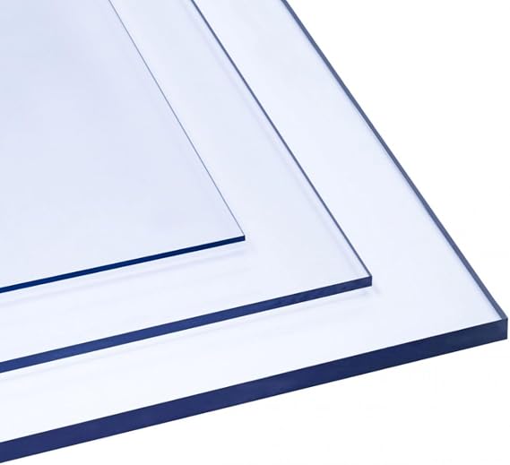 Polycarbonate Panel 100 x 100 cm 3 mm Thick - Glass Clear Shatterproof Impact Resistant UV Resistant - Cut to Measure - PC Plastic Glass Transparent - Safety Glazing Greenhouse Panel Versatile