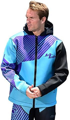 Jettribe Hooded Oversized Winter Water Sport Jacket | Neoprene Jet Ski Tour Coat Hyper Series