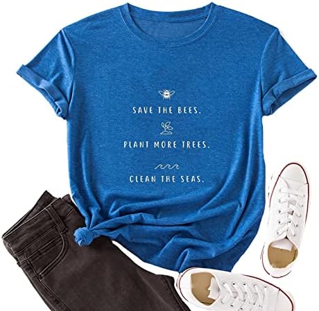 YourTops Women Save The Bees Plant More Trees Clean The Seas T-Shirt & Blouse