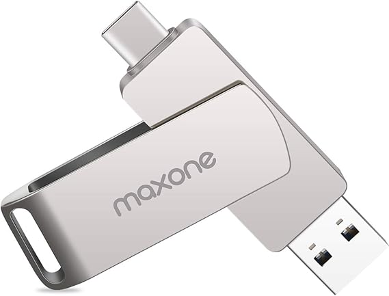 Maxone 128GB Flash Drive USB Type C Both 3.1 Tech - 2 in 1 Dual Drive Memory Stick High Speed OTG Compatible for Android Smartphone Computer, Mac Book, Chromebook