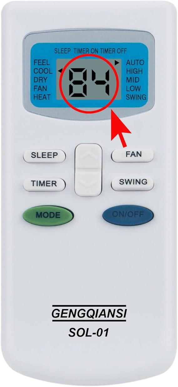 Replacement Remote Control for ComfortStar CHH024CD-13B CFS009CD-410 CFS012CA-410 CFS012CD-410 AC A/C Air Conditioner