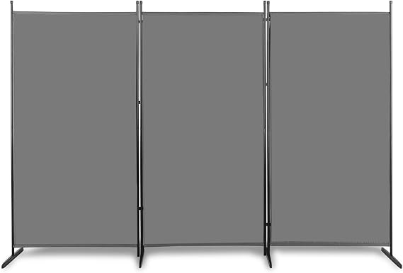 6FT Portable Room Dividers and Folding Privacy Screens,Fabric Divider for Room Separation, 3 Panel Partition Room Freestanding Wall Divider Screen for Dorm Studio Office (Gray)