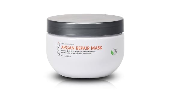 H2PRO BLACK DIAMOND Argan Repair Mask, Professional Hair Healing Therapy, Deep Conditioning Treatment, 10.1 oz