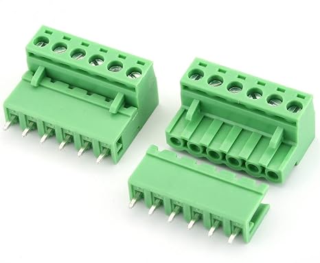 LuoQiuFa10 Set 6-Pin 5.08mm Pitch Male Female PCB Screw Terminal Block