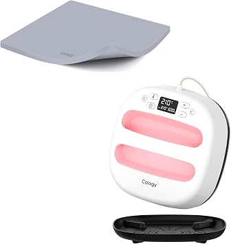 Calogy 10 * 10 inches Heat Press Machine and 16 * 20 inches Heat Press Mat Kit