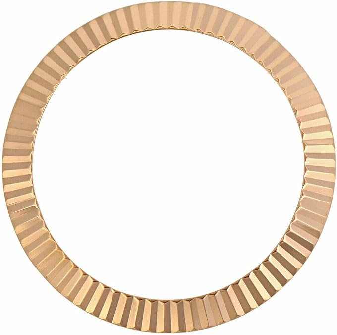 Ewatchparts Rose Gold Fluted Stainless Steel Watch Bezel Ring With Gasket Fits 41mm Case Compatible With Rolex Datejust II 116300 116333 116334