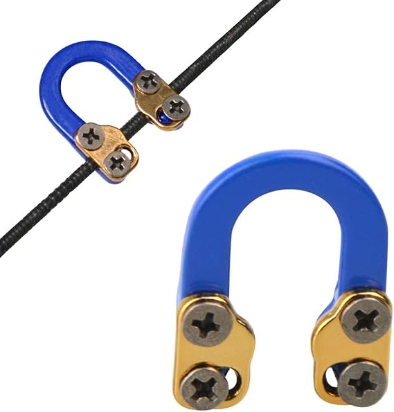 Archery D Loop Metal D Ring Metal Ultra-Nok Release Aids Hook Bowstring D Loop Ring Buckle Rope Bowstring Release D Nocking Loop 2 Pieces