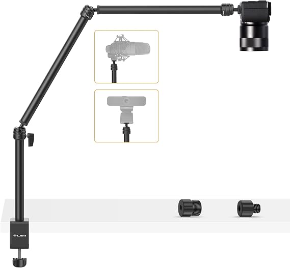 VIJIM LS08 Flexible Overhead Camera Mount Desk Stand, Webcam Stand Microphone Boom Arm Tabletop Photography Videography Live Stream Table clamp Mount