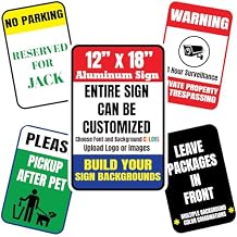 Custom Aluminum Sign 18 x 12 Inch, Personalize and Build Background, Vertical Aluminum Sign
