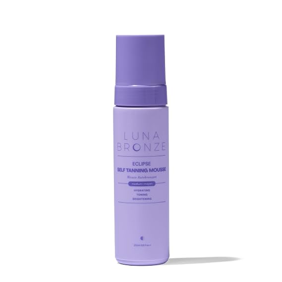 Luna Bronze Eclipse Self Tan Mousse (Medium) | Streak Free Natural Sunless Tanner, Devlops a Golden Tan Over 6-8 Hours | Lightweight Formula with Organic Aloe Vera | Australian Made (200ml/6.7 fl. oz)