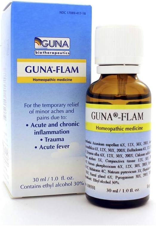 Guna Flam Homeopathic Temporary Relief of Acute Fever, Minor Aches and Pains - 1 Ounce