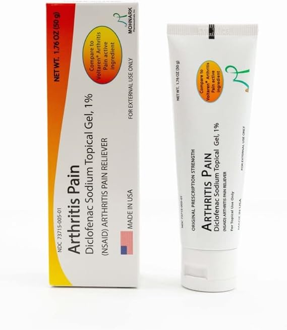 MOHNARK Diclofenac Sodium 1% Topical Gel, for Arthritis Pain | Original Prescription Strength - Non-steroidal Anti-inflammatory (NSAID)