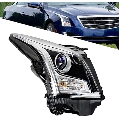 Headlight Headlamp Assembly Halogen Passenger Side Replacement for ATS 2013 2014 2015 2016 2017 2018 Replacement for 23236366 Right RH