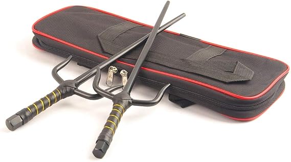 Octagon Metal Martial Arts Sai Multi Size(Black, 15"&Case)