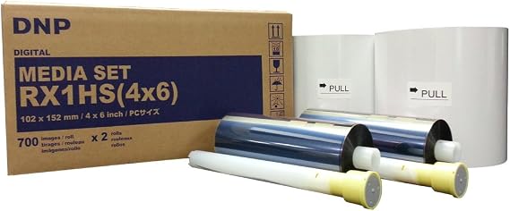 DNP Print Media for DS-RX1HS High Speed Dye Sub Printer - 4x6" 700 Printings each Roll, Case with 2 Rolls (1400 Total Prints)