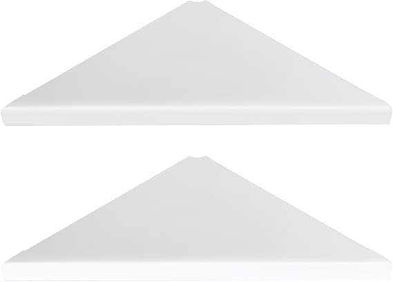 evron Corner Shelf Wall Mount, Acrylic Corner Shelves for Bathroom & Kitchen, Living Room, Space-Saving Wall Mounted Corner Storage Set of 2, Multiple Colors (White)