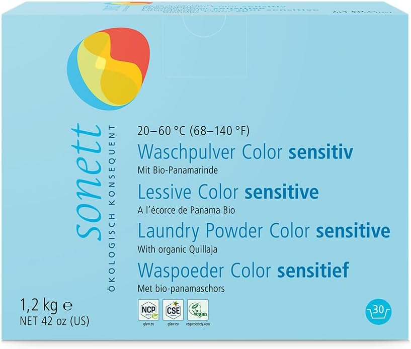 Sonett Organic Laundry Powder Color Sensitive for Sensitive Skin For People With Allergies (42 oz) Certified Organically Grown
