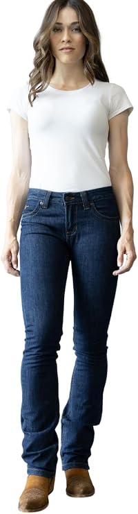 Kimes Ranch Women's Betty Western Style Modest Bootcut Mid-Rise Straight Fit Durable Shape-Saving Riding Jeans