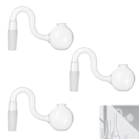 3 Pcs 14mm Glass Pipe, Glass Oil Burner for Water Pipe, Aromatherapy,or Lab | S-Shape Glass Pipe with Bowl, High Quality Glass Water Pipe for Oil Heating and Laboratory Experiments