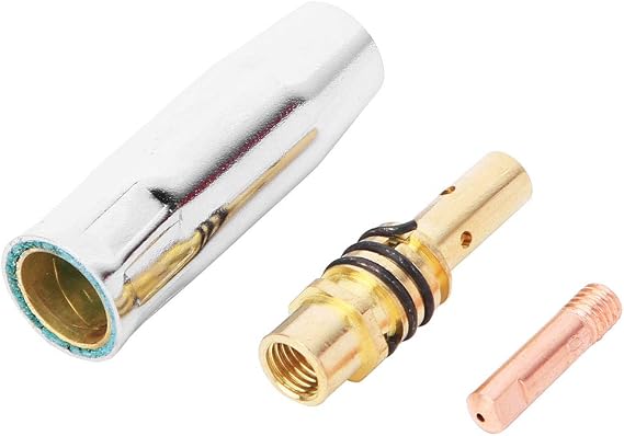 Brass Welding Nozzle Holder Kit for Binzel 15AK, 10pcs 15AK1.0 Nozzles, Tips with Nozzle Holder for