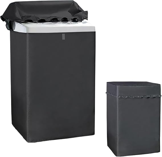 Wheel portable Washing Machine Cover ,Top Load Washer Dryer Cover,Washer Dryer Dustproof Waterproof Protection Case Cover Washing Appliance Protector (S-21D20W33H)