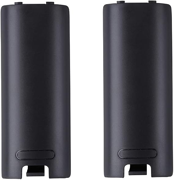 Trenro Wii Remote Controller Battery Cover, 2 Pack Back Cover Replacement for Nintendo Wii/Wii U Remote -Black