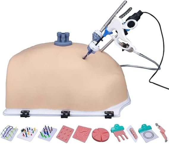 Laparoscopic Trainer Simulator Training Box - Educational Use Only - With Adjustable Focus Camera & 4 Training Instruments & 10 Training Modules