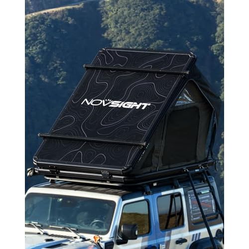 NOVSIGHT Rooftop Tent, Hard Shell Off Road Camping Tents for Jeep Wrangler, Complete Wind Test