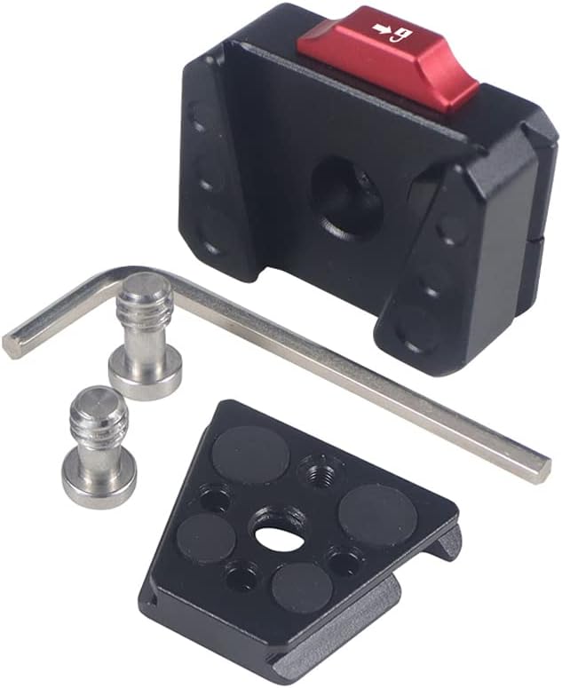 FEICHAO Quick Release Clamp Plate V Type Mount with 14 Screw Positioning Hole for SLR Camera Tripod Gimbal Accessories Quick Release Plate  Base