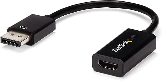 StarTech Active DisplayPort to HDMI Adapter, 4K 30Hz, 7.1 Audio (DP2HD4KS) | DP 1.2 to HDMI, 3840 x 2160, 1920 x 1200, HDCP, DPCP, Non-latching DP, 7.1ch audio, Non-latching connector, Dongle