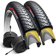 Fincci Gravel 700x35c Bike Tire with 2X Inner Tubes - Pair Foldable 700c Bike Tires, 37-622 with Nylon Puncture Protection 1mm - for Electric, Road, Folding, Hybrid Bikes, 60 TPI