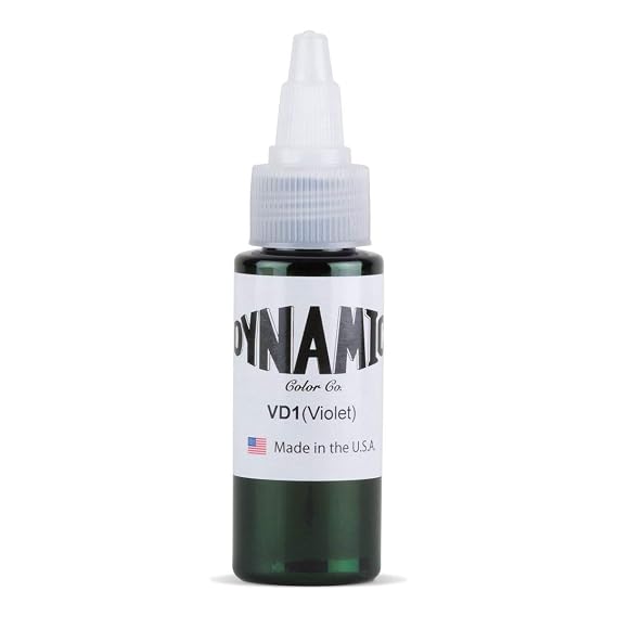 Dynamic Tattoo Ink Color Violet 1oz | Premium, long-lasting brown tattoo ink made in the USA. Smooth flow, reliable pigment, and vivid color results for artists.