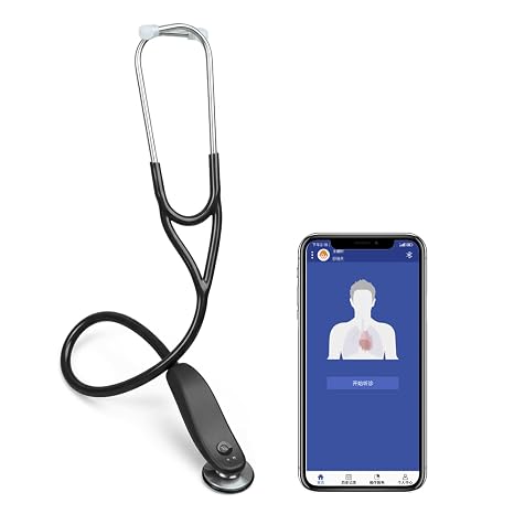 Digital Stethoscope with 24x Amplification & Hi-Fi Heart/Lung Modes - Professional Grade, Cloud Storage, Ergonomic Design - Multiple Colors (black)
