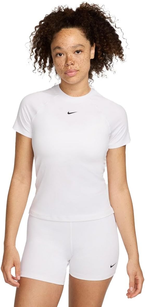 Nike Pro Women's Dri-FIT Short-Sleeve Top (White/Black)