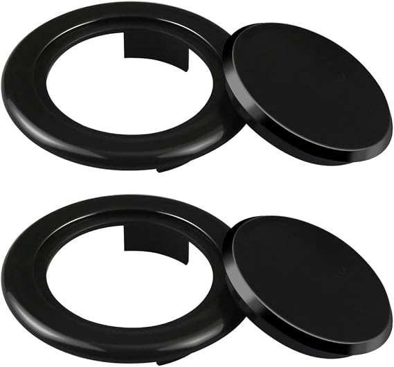 2 Pack Patio Table Umbrella Hole Ring and Cap Set for Standard Table Hole | Durable Plastic, Fits Most 2" Table Umbrella Holes, Helps Reduce Pole Wobble, For Glass Patio Tables