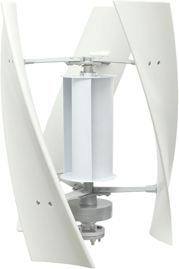 100W Vertical Axis Wind Turbine Generator, 12V Permanent Magnet Levitation Wind Power Turbine Generator Kit with Controller, Low Noise Helical Design Windmill for Terrace, Motor Home, Chalet