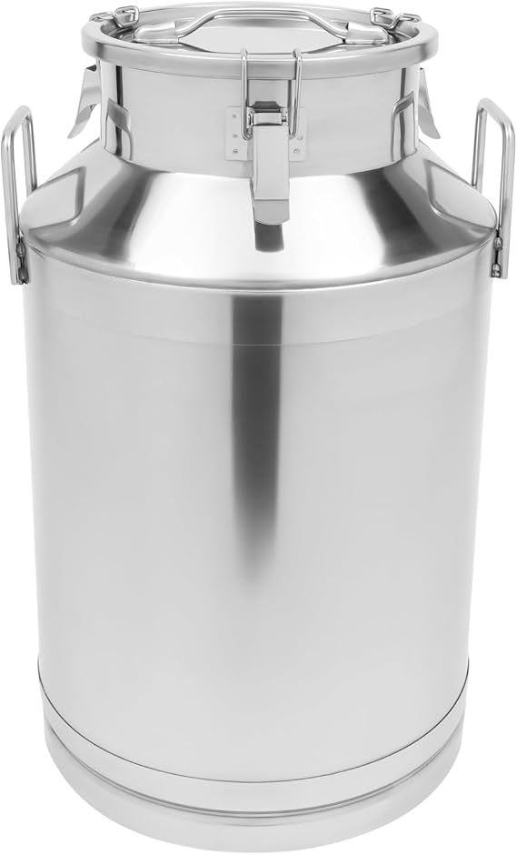 15.85 Gal Stainless Steel Milk Can, Large Milk Bucket with Handle