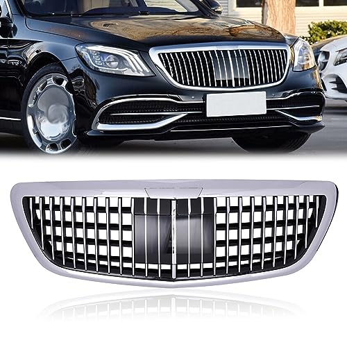 KARPAL Front Grille Maybach Style Compatible with 2013-2020 Mercedes S class W222 S400 S550 Chrome