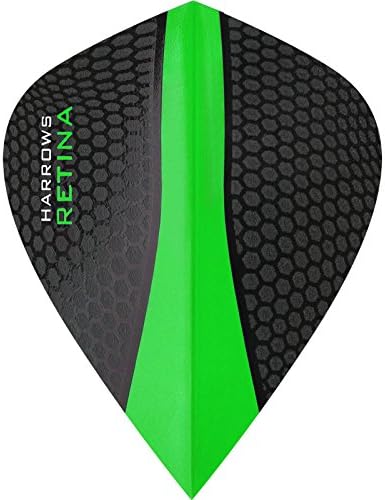 Harrows Retina Dart Flights - 100 Micron - Extra Strong - Kite - 1 Set (3) (Green)