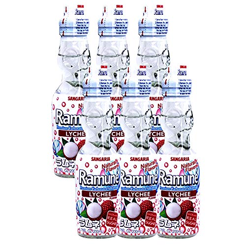 Sangaria Ramune, 6.76 Fluid Ounce Lychee, 6 Bottles