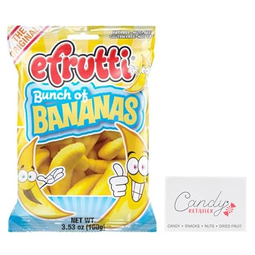 eFrutti Gummi Candy 3.5oz Bags Bunch of Bananas | With Candy Retailer Sticker